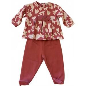 NEW EMC girl's mixed print legging set in pink